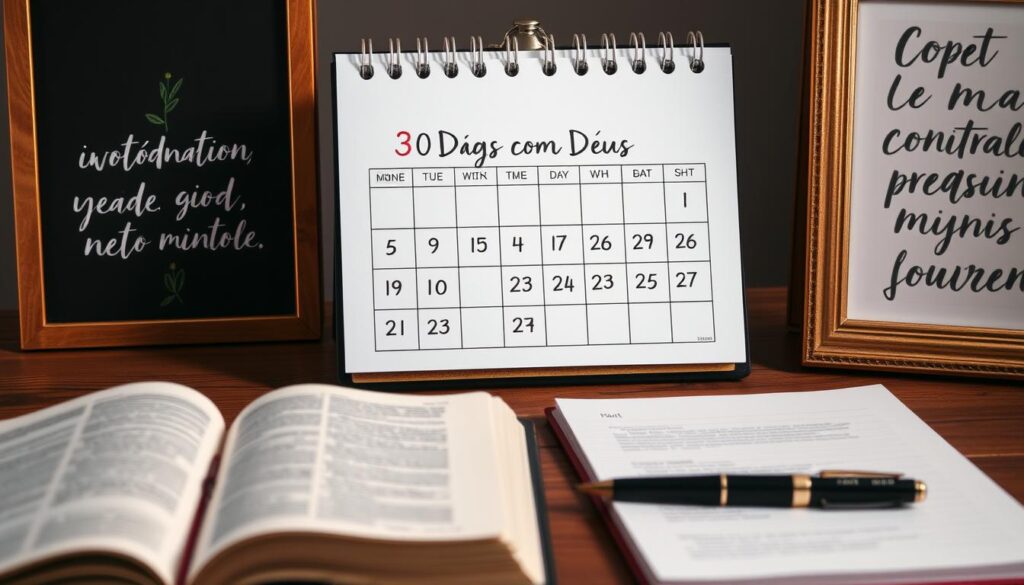 Calendário marcado com 30 dias de desafio espiritual Calendário marcado com 30 dias de desafio espiritual