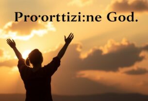 Pessoa contemplando o nascer do sol, simbolizando um momento de conexão com Deus e priorizar Deus em sua vida