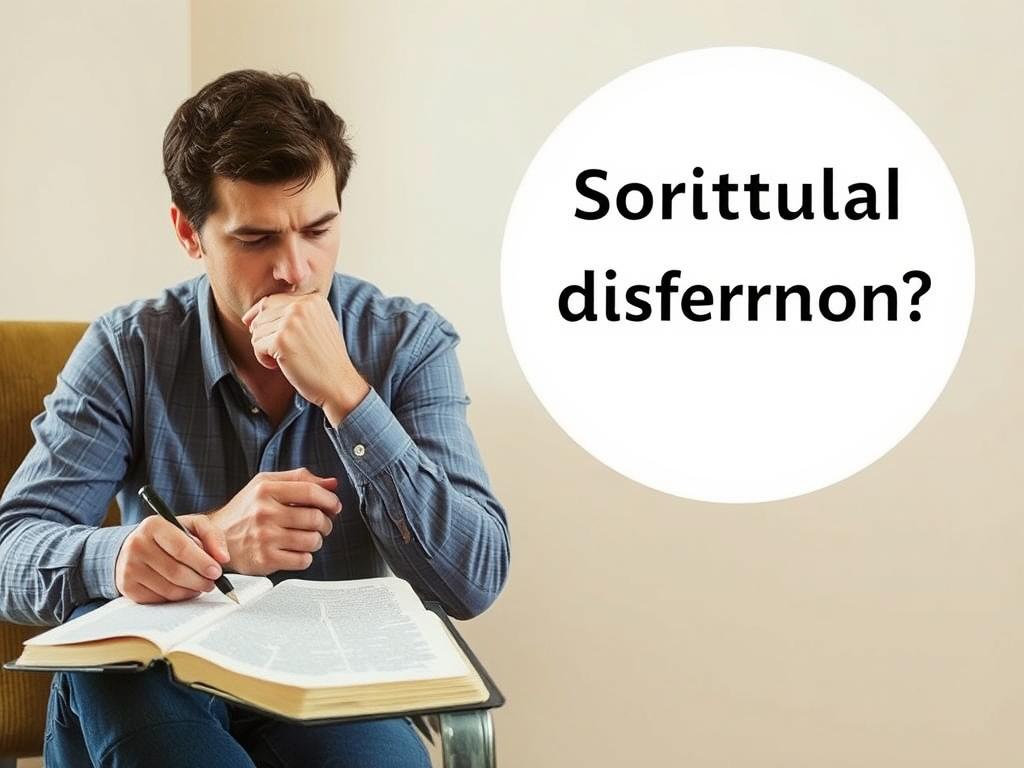 Pessoa em discernimento espiritual, buscando colocar Deus no centro das decisões