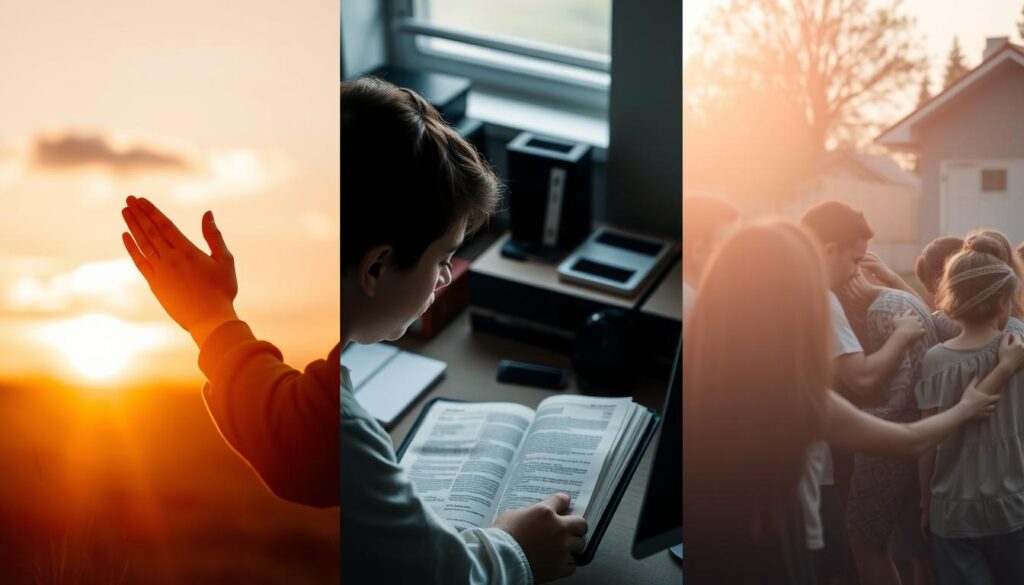 Pessoa implementando práticas espirituais para colocar Deus no centro da vida