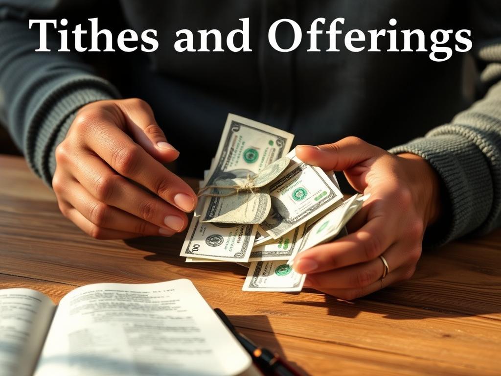 Pessoa separando o dízimo e ofertas, demonstrando sinais de prioridade espiritual na gestão financeira Pessoa separando o dízimo e ofertas, demonstrando sinais de prioridade espiritual na gestão financeira